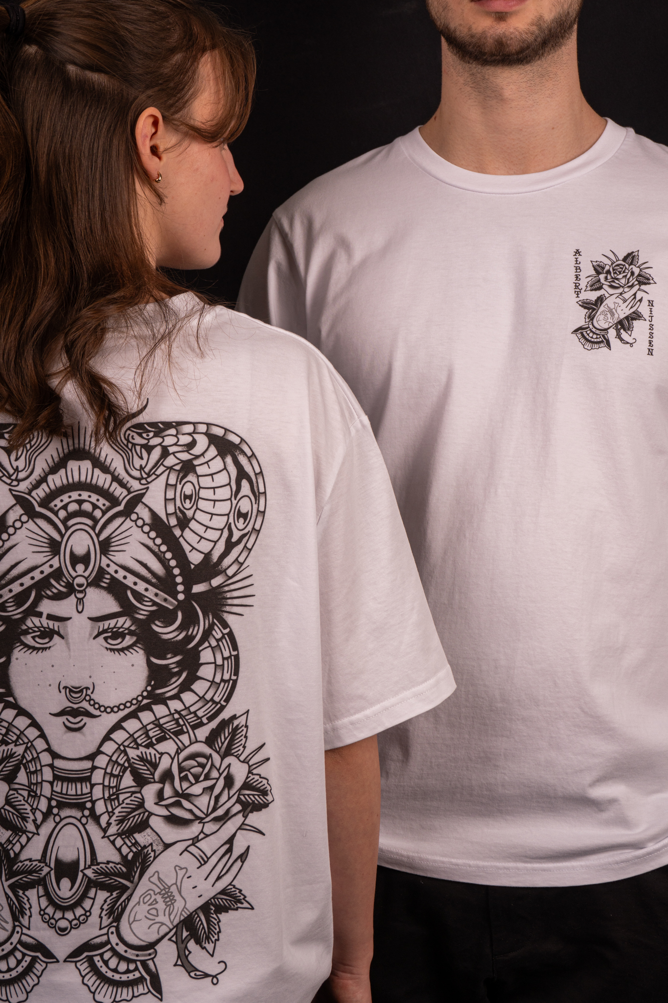 White shirt design side view